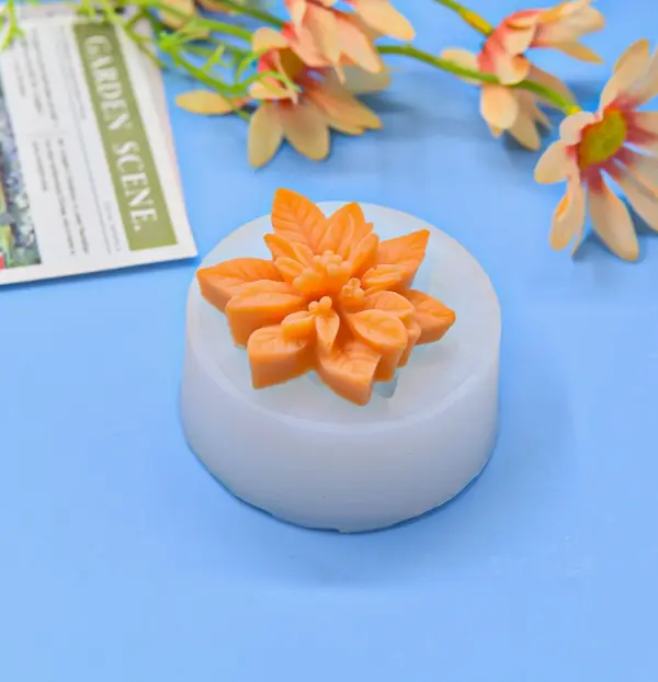 3D Poinsettia flower silicone mould