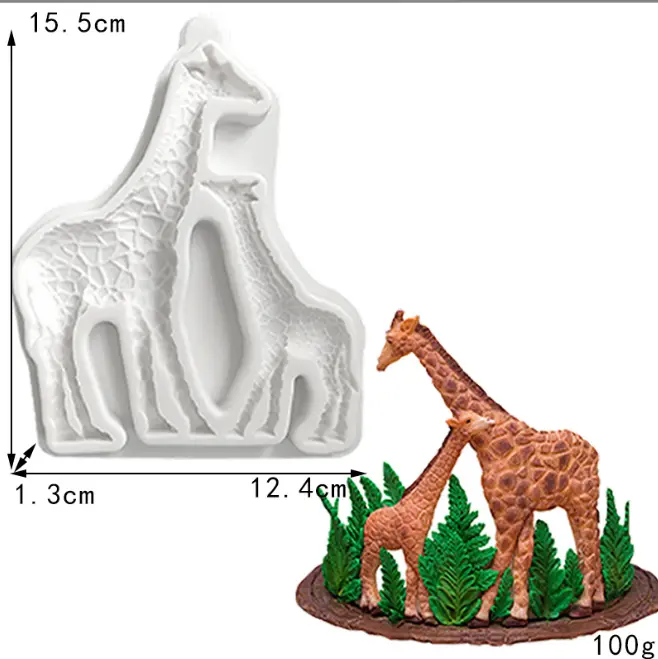 2 cavity Giraffe silicone mould