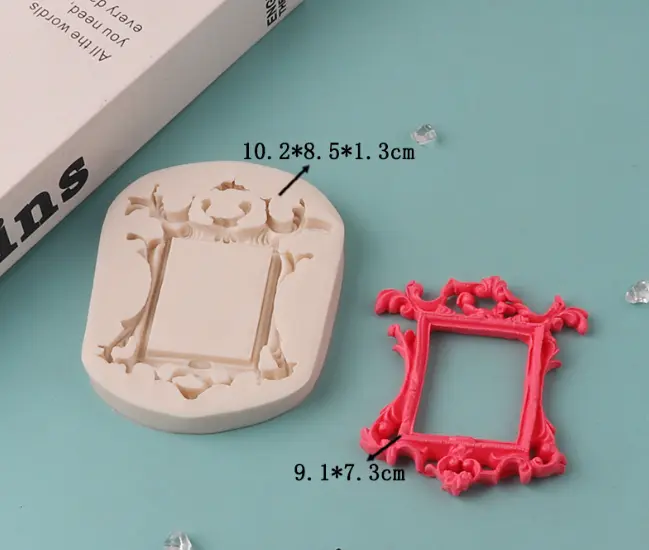 Rectangle carved Frame silicone mould