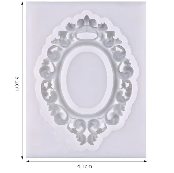 Oval Craved Frame silicone mould Style 2
