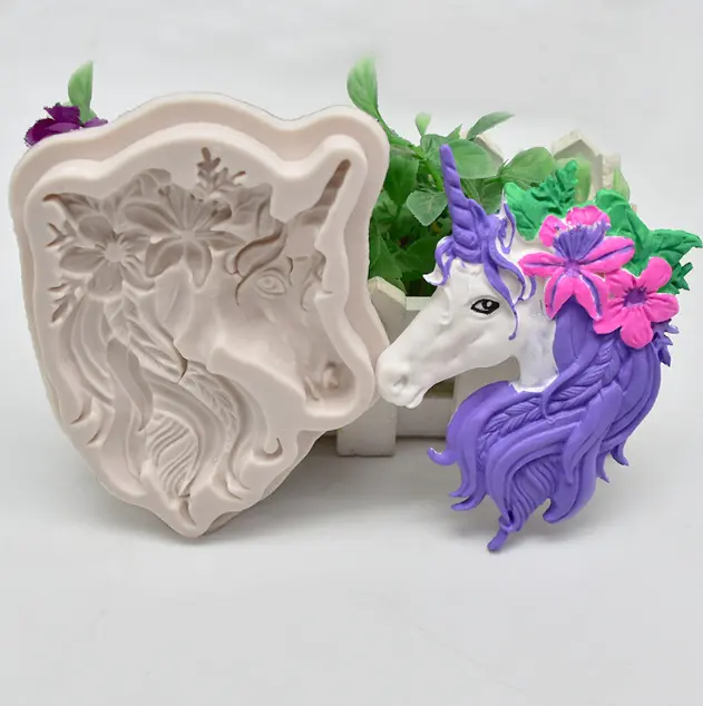 Unicorn face silicone mould Style 2