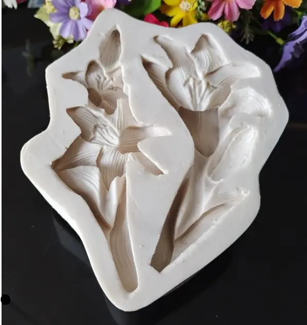Large 2 Lily Flower silicone mould