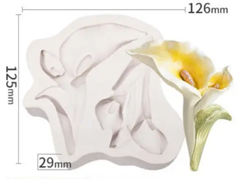 Large 2 Lily Flower silicone mould Style 2