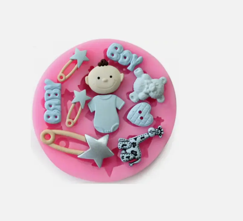 Baby boy theme baby shower silicone Fondant mould