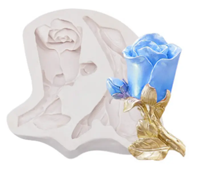 Large 2 Detailed Rose Flower silicone mould