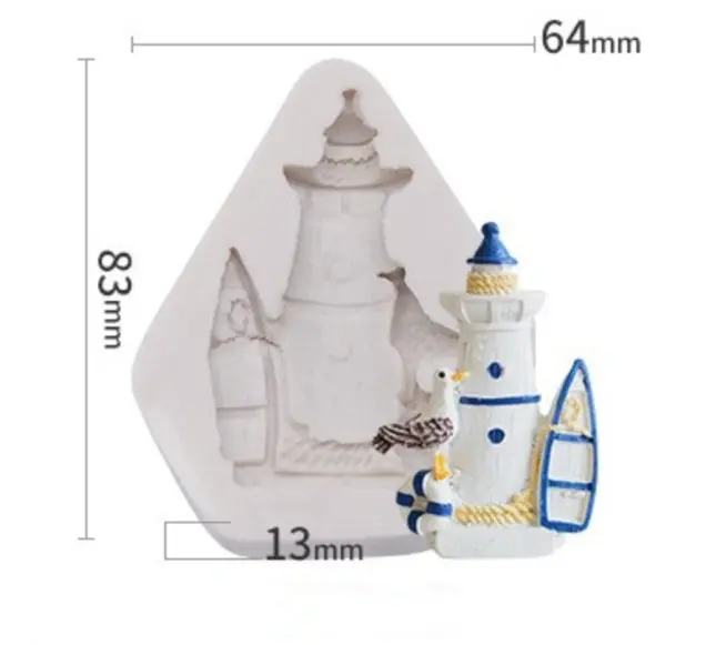 Light House boat Sea bird Theme Silicone mould