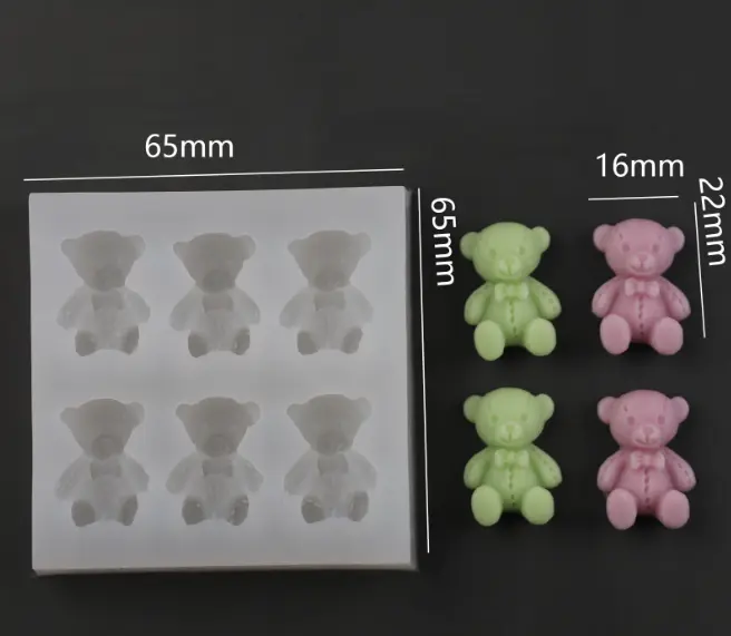 6 Cavity Teddy Bears silicone mould