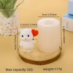 3D Teddy Holding heart silicone Mould Style 2