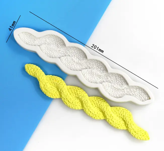 Braided Knit Border silicone Mould style 2