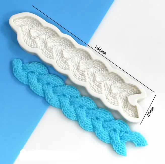 Braided Knit Border silicone Mould style 1