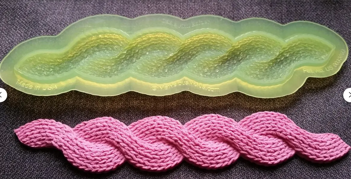 Braided Knit Border silicone Mould style 2