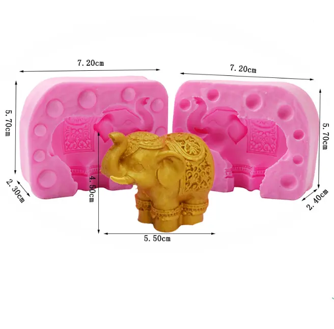 3D Carved Elephant Silicone mould