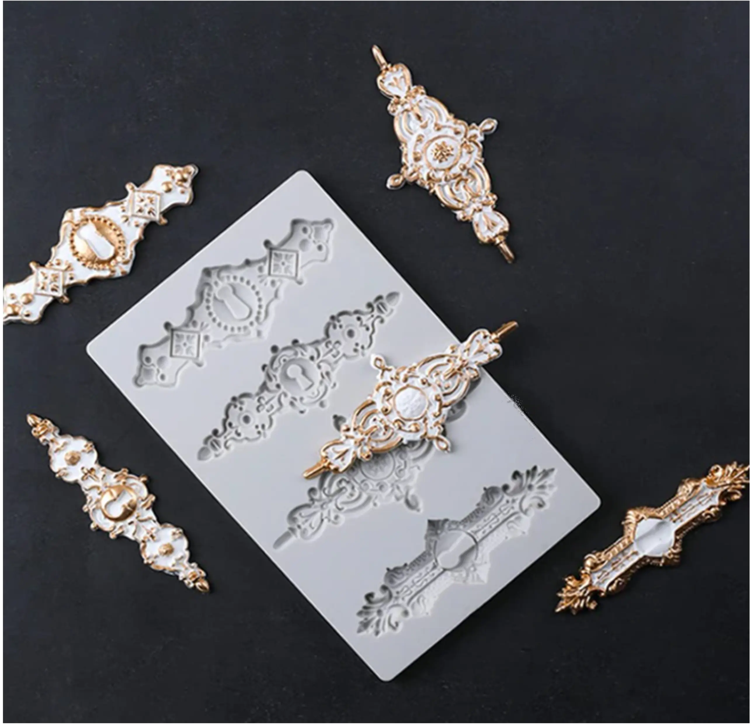 Vintage Relief Baroque Silicone Fondant mould