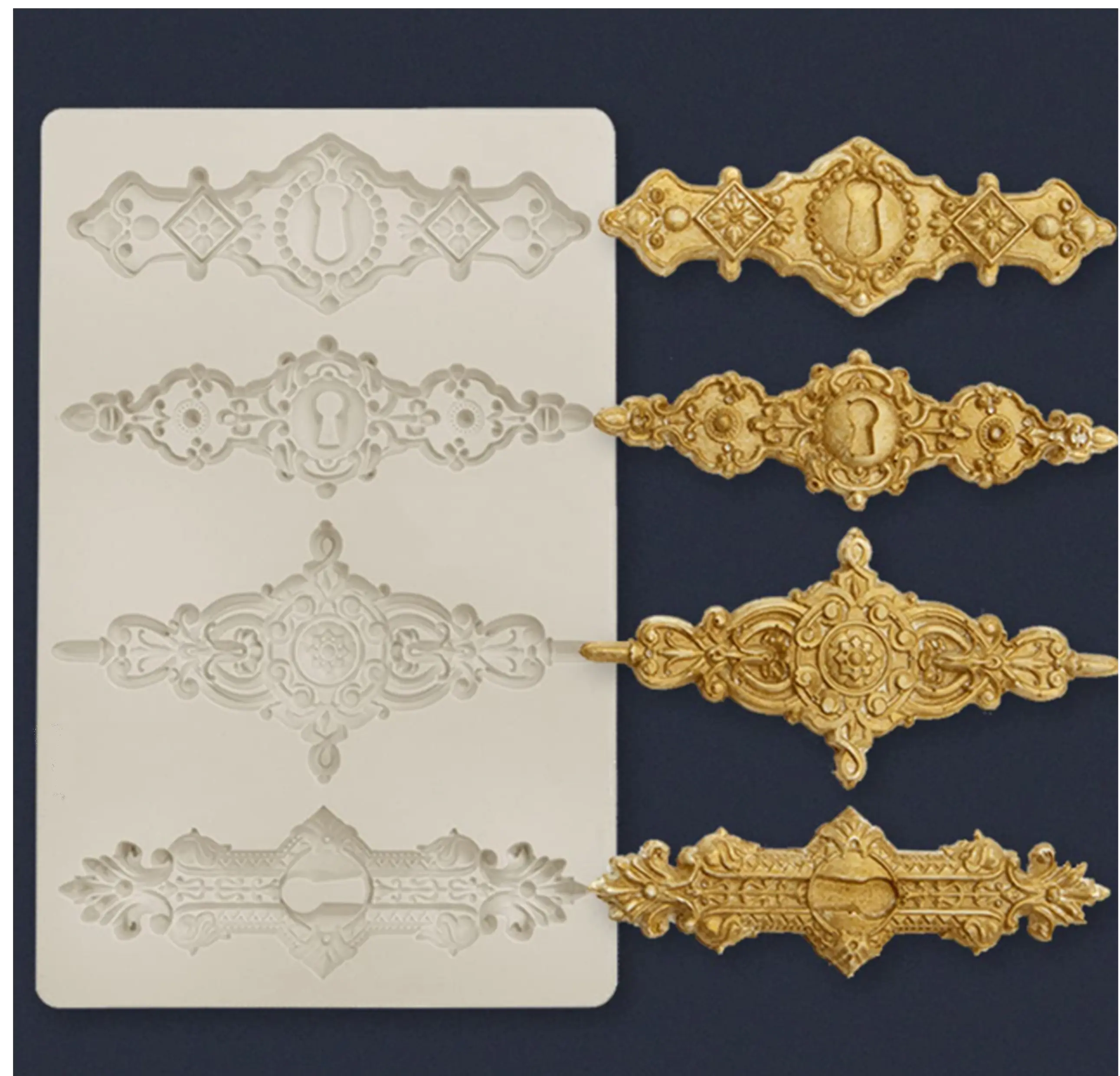 Vintage Relief Baroque Silicone Fondant mould
