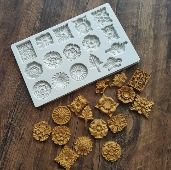 Wedding Crown Flowers Silicone Fondant mould