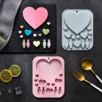 Couple heart theme silicone mould