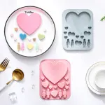 Couple heart theme silicone mould