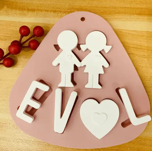 Couple Love theme silicone mould