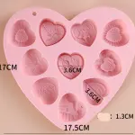 10 Cavity heart love theme silicone mould