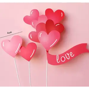 3 pcs Love heart cake topper set STYLE 2