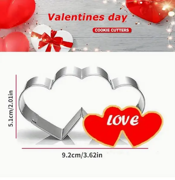 Double Heart Aluminum Cookie Cutter