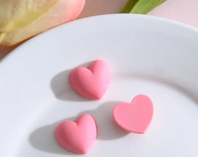 3 Pcs Heart Miniature toy topper