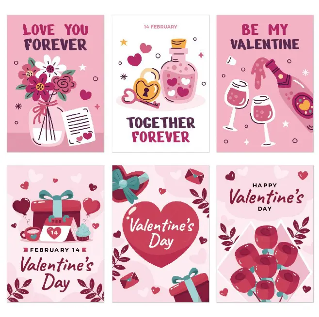Valentines Large sticker theme 6 Sticker sheet