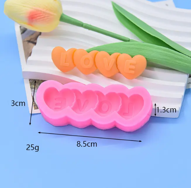 Love Word in Heart silicone mould