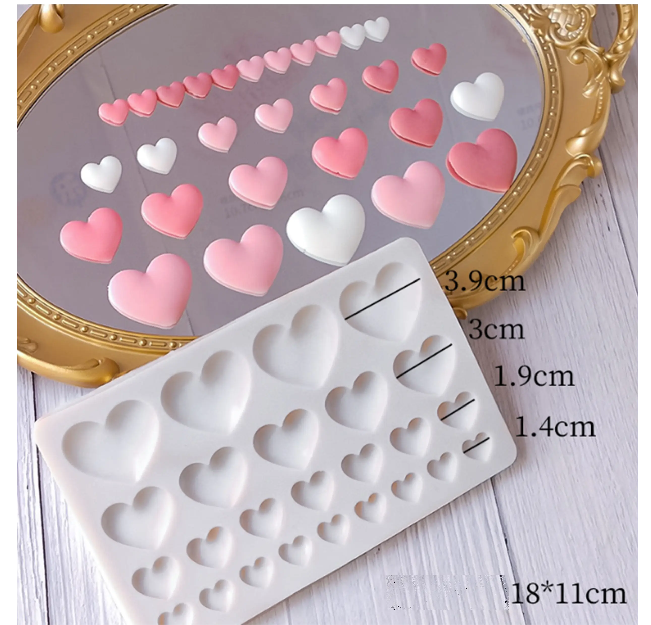 Multicavity Heart cavity silicone mould