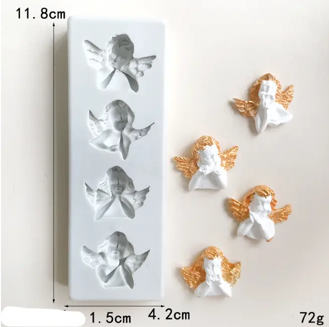 4 cavity 3D Cute Angel silicone mould STYLE 3