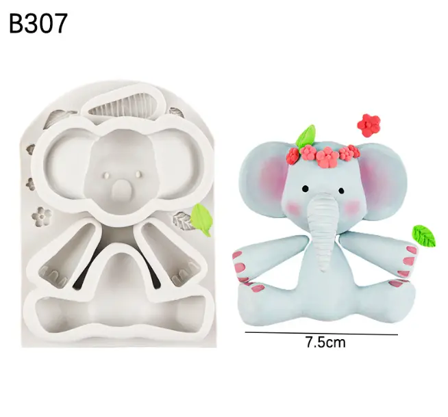 3D Elephant Animal silicone mould