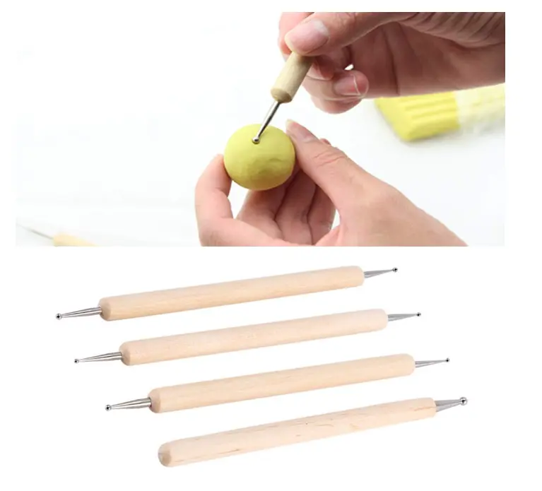4 Pcs Double End Wooden Modeling Tool Set