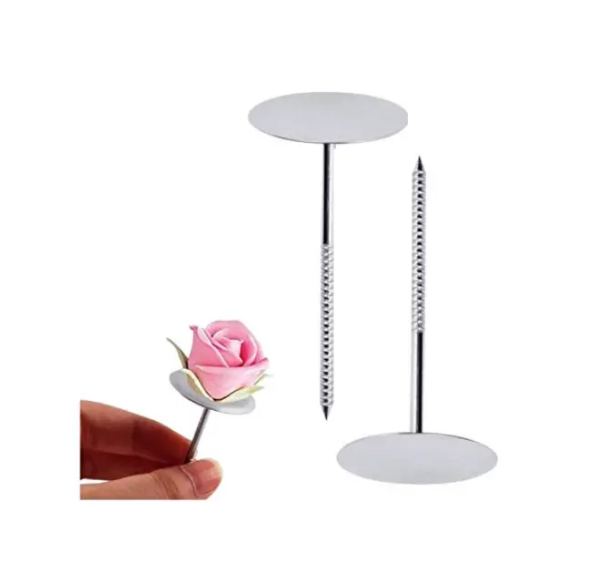 Stainless Steel Piping Nail 3D Rose Flower Maker Piping Bottom Cream Flowers Cake Decoration Tool ( small head )
