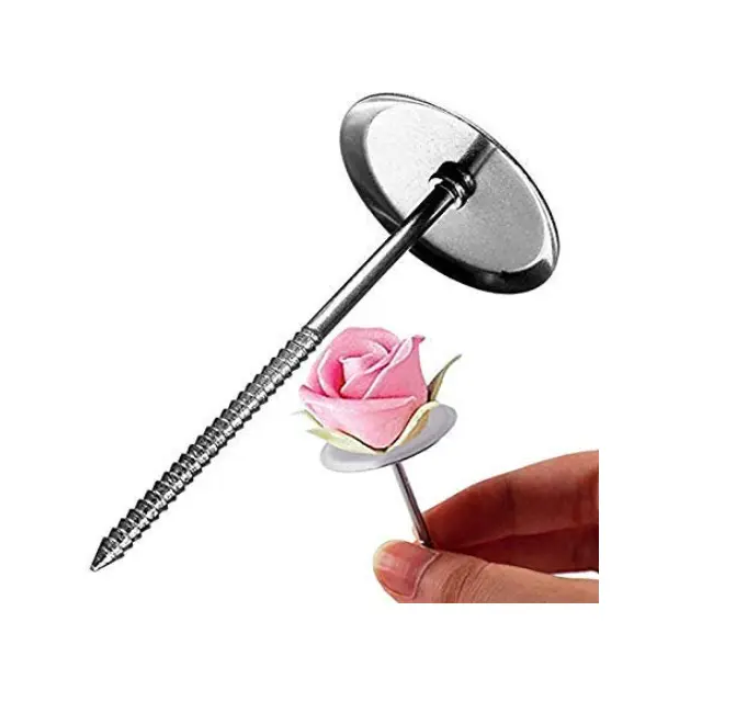 Stainless Steel Piping Nail 3D Rose Flower Maker Piping Bottom Cream Flowers Cake Decoration Tool ( small head )