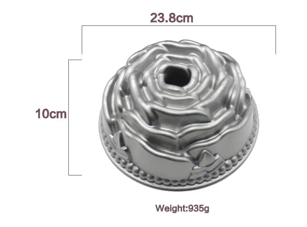 Rose Bundt Cake Pan Non-Stick Specialty Round 9" Carbon Steel Baking Mould