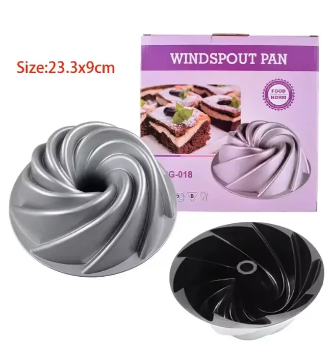 Spiral Bundt Cake Pan Non-Stick Specialty Round 9" Carbon Steel Baking Mould