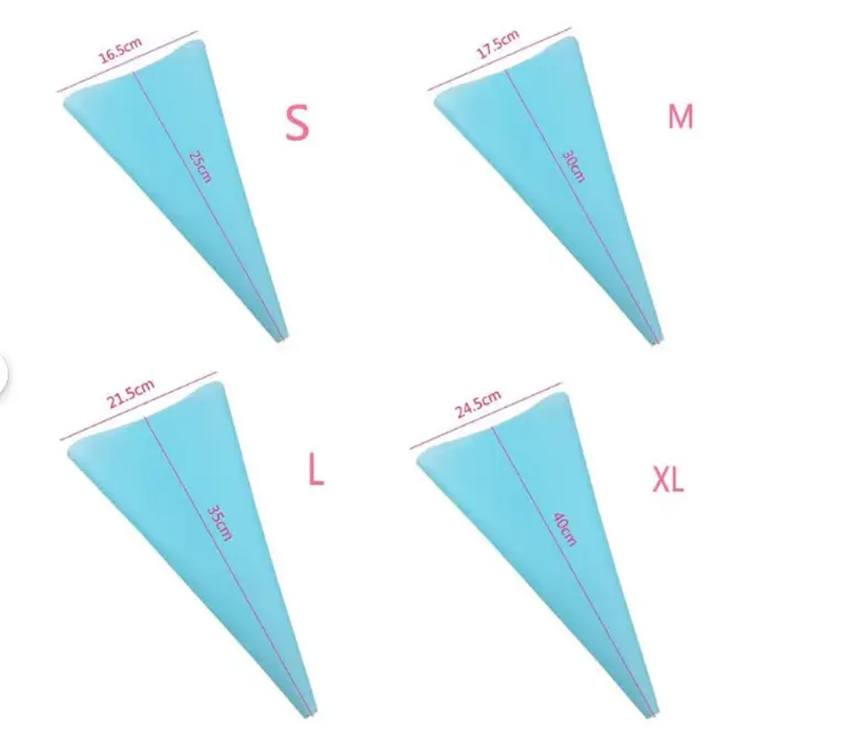 4 pcs Silicone Food Grade Reusable Cream Pastry Icing Pipping bag set