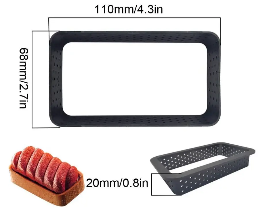 Perforated Rectangle Mousse Cake Ring Non Stick Ring