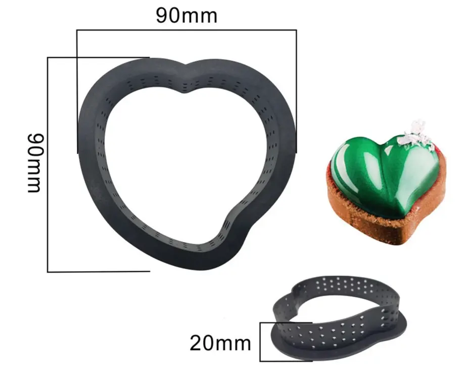 Perforated Heart Mousse Cake Ring Non Stick Ring