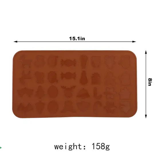 Silicone Baking Mat Macaron Cookie Sheet Christmas Pattern,32-Capacity Nonstick Macaron Chocolate Making Mold Set