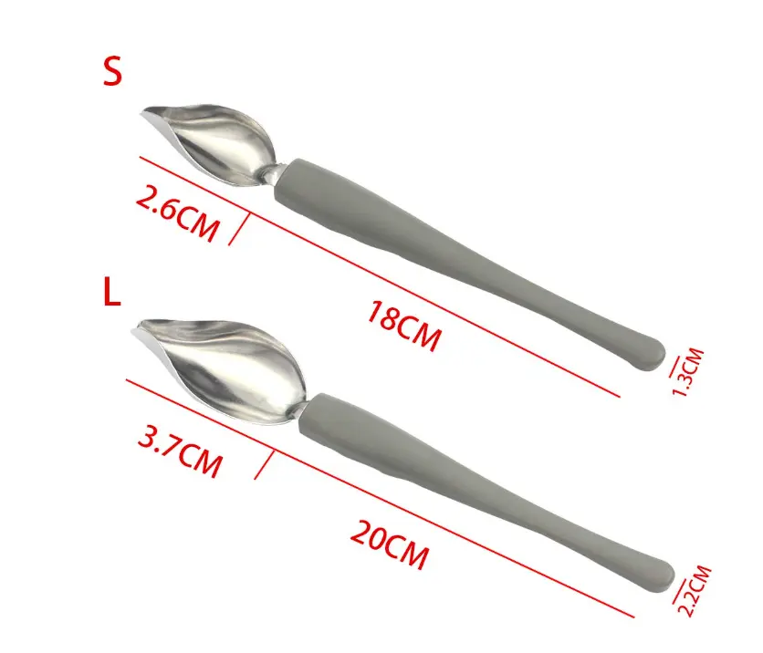 2Pcs Kitchen Plate Tool Stainless Steel Sauce Painting Spoon Molecular Cooking Beak Spoon