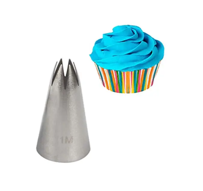 Cake Decor Medium Nozzle - No. 1M Open Star Piping Nozzle
