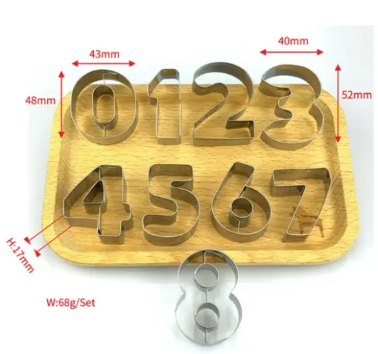 Stainless Steel Number Cutter Set