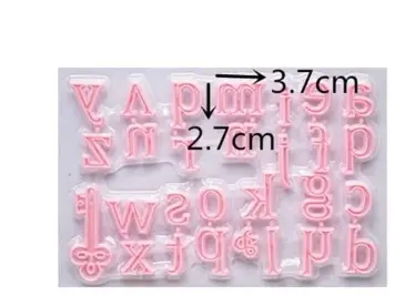 Cake Decor Plastic 26 pcs Lowercase Alphabet Cake and Cookie Stamping Set Plastic Fondant Cutter