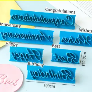 6pcs/Set Blessing Plastic Alphabet Letters Stamp