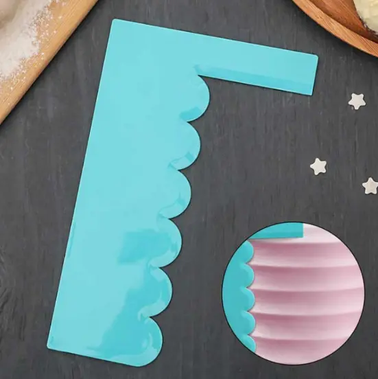 Cake Decor Smoother Polisher Cake Contour Comb Scraper Wave Pattern Shape Pastry Spatulas Pastry Icing Comb Set Baking Tools For Cakes For Baking