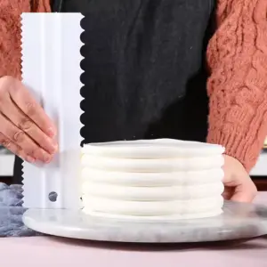 Cake Decor Big Plastic Icing Comb Scraper Smoother Icing Fondant Cake Decorating Tool (D-42 A)