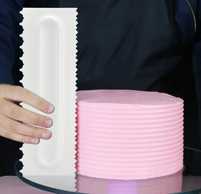 Cake Decor Big Plastic Icing Comb Scraper Smoother Icing Fondant Cake Decorating Tool (D-42 G)