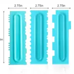 3 pcs Cake Decor Big Plastic Icing Comb Scraper Smoother Icing Fondant Cake Decorating Tool set ( Style 2 )