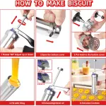 Finedecor Manual 20 Discs & 4 Nozzles Cookie Press Pump Machine Biscuit Maker Set Baking Tool